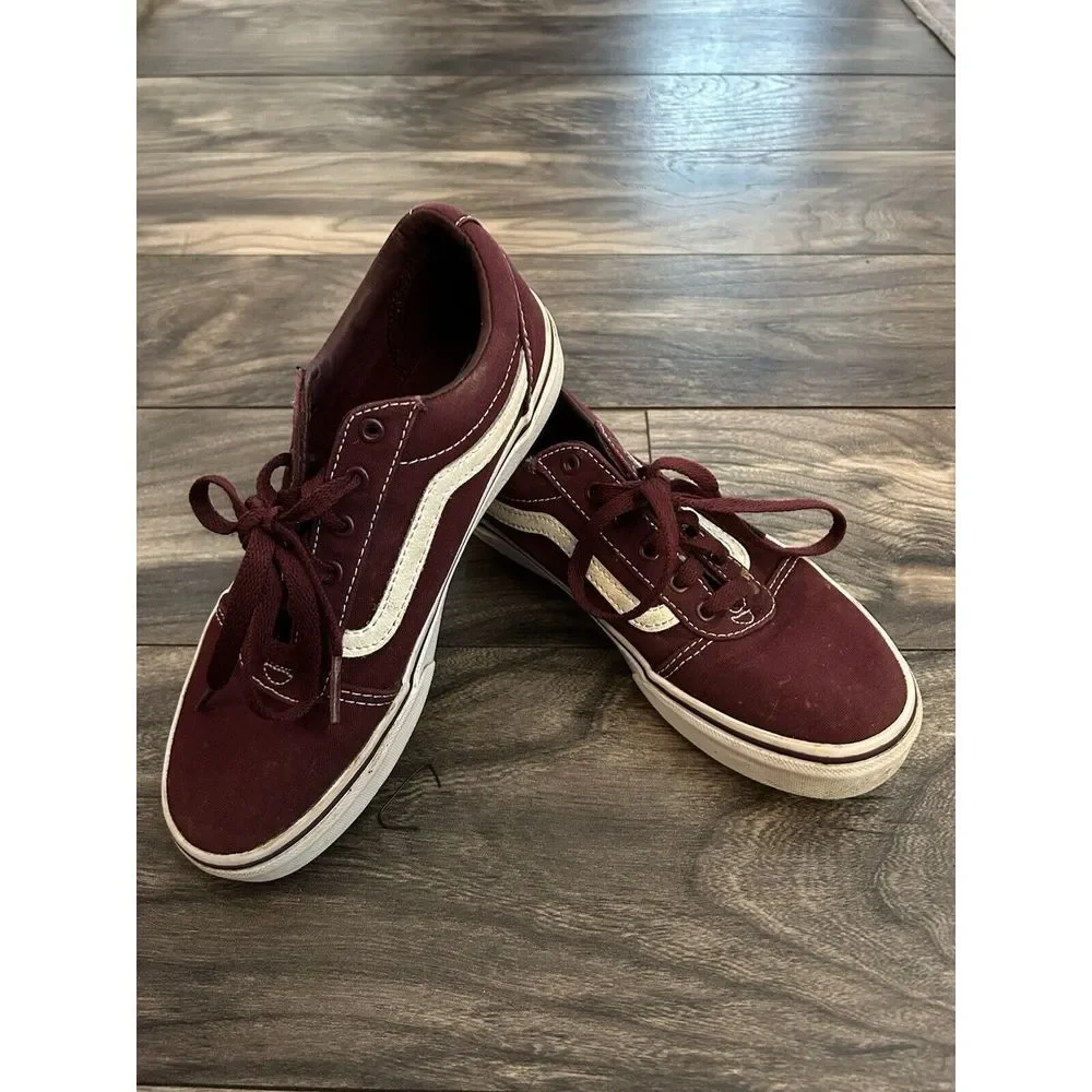Vans Old Skool Sk8 Low Ward Canvas Burgundy Youth Size 4 Kids Skate See Pic - Picture 6 of 11
